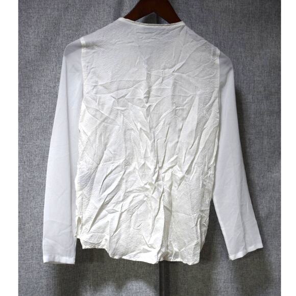 The Kooples Ivory Zip Front Silk Blend Blouse Women’s Size S - Picture 4 of 4